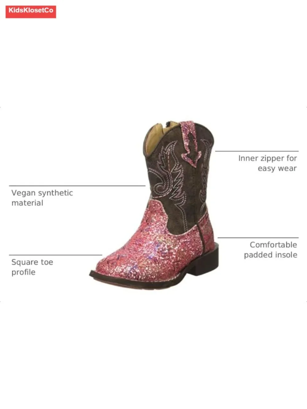 Glitter Aztec Print Equestrian Boot with Side Zipper